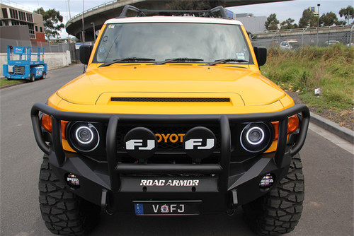 Road Armor FJ801B - 06-14 Toyota FJ Cruiser Stealth Front Winch Bumper w/Titan II Guard - Tex Blk
