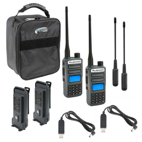 Rugged Radios RUGGED-ADVENTURE-PACK - ADVENTURE PACK - GMR2 PLUS - GMRS / FRS Two Way Handheld Radios with Accessories