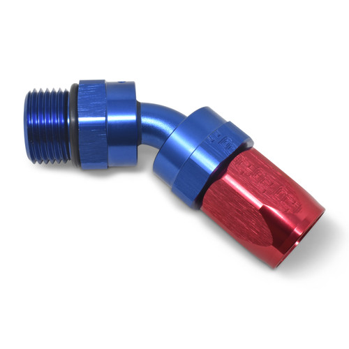 Russell 612240 - Performance -10 AN Red/Blue 45 Degree Swivel Dry Sump Hose End (-8 Port 3/4in-16 Thread)