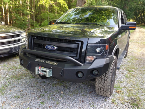 Road Armor 66134B - 09-14 Ford F-150 Stealth Front Winch Bumper w/Pre-Runner Guard - Tex Blk
