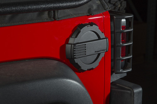 Rugged Ridge 11425.12 - Elite Gas Cap Door, Non-Lock, Black; 07-18 Jeep Wrangler JK