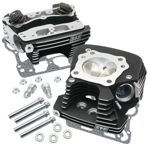 S&S Cycle 106-3240 - 08-16 Touring Super Stock 89cc Cylinder Head Kit - Wrinkle Black