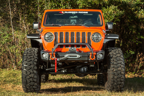 Rugged Ridge 11549.07 - 18-22 Jeep Wrangler JL/JT Grille Arcus Front Bumper Stamped Steel Overrider Bar