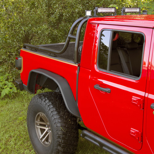 Rugged Ridge 11615.49 - 21+ Jeep Gladiator (JT) Steel Tube Rear Fender Flare Kit - Black