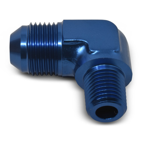 Russell 660880 - Performance -10 AN to 1/2in NPT 90 Degree Flare to Pipe Adapter (Blue)