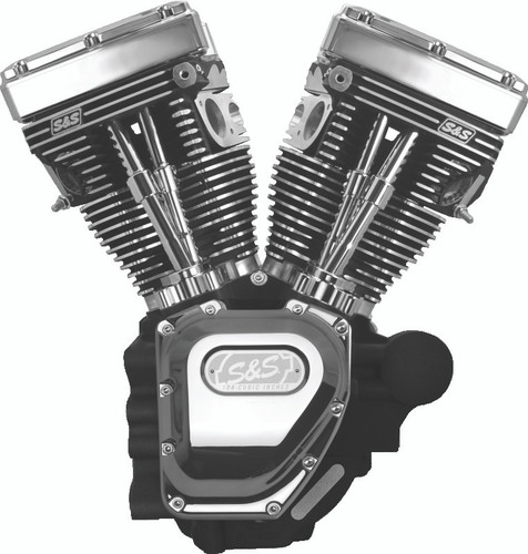 S&S Cycle 310-0882A - 06-17 Dyna T124 Engine - Wrinkle Black
