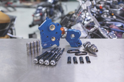S&S Cycle 310-1012B - 2017+ Oil Cooled M8 Models Chain Drive 475C Cam Chest Kit w/ Black Pushrod Tubes