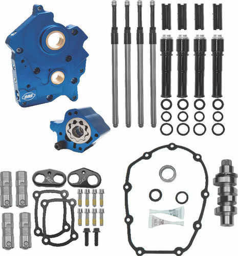 S&S Cycle 310-1007B - 2017+ Water Cooled M8 Models Chain Drive 465C Cam Chest Kit w/ Black Pushrod Tubes