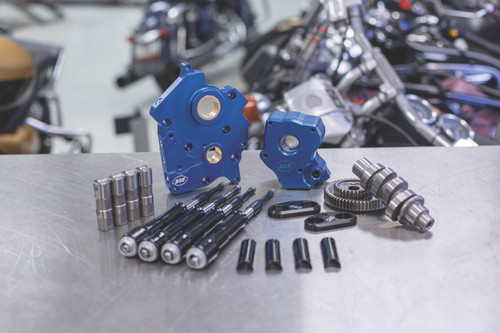 S&S Cycle 310-1013A - 2017 M8 Models Gear Drive 465G Cam Chest Kit w/ Black Pushrod Tubes - Oil Cooled