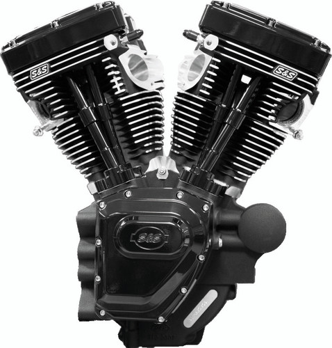 S&S Cycle 310-0901A - 06-17 Dyna T143 Black Edition Long Block Engine - Wrinkle Black