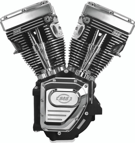 S&S Cycle 310-0282A - 99-06 BT T124 Long Block Engine w/ 640 Cams - Wrinkle Black