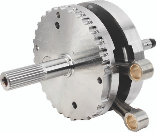 S&S Cycle 320-0351 - 2007+ BT 4-3/8in Stroke Flywheel Assembly w/o Sprocket Shaft Bearing Race