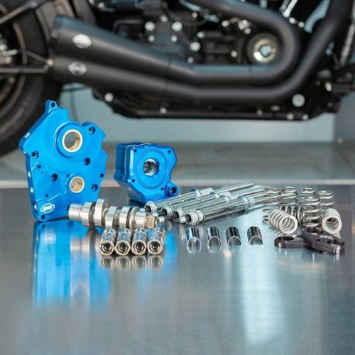 S&S Cycle 310-1116A - 2017+ Water Cooled M8 Models Chain Drive 540C Cam Chest Kit w/ Chrome Pushrod Tubes