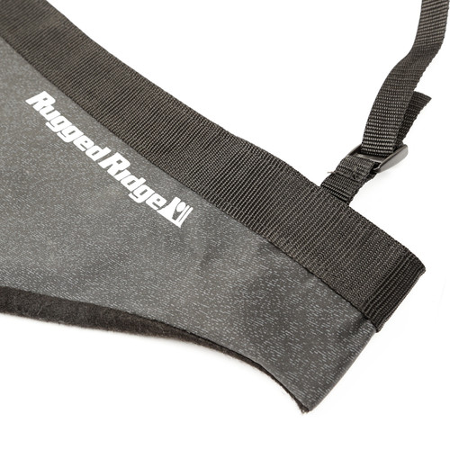 Rugged Ridge 12112.01 - Hood Bra Black 07-18 Jeep Wrangler JK/JKU