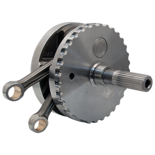 S&S Cycle 320-0359 - 2007+ BT B-Style 4-3/8in Stroke Flywheel Assembly w/o Sprocket Shaft Bearing Race