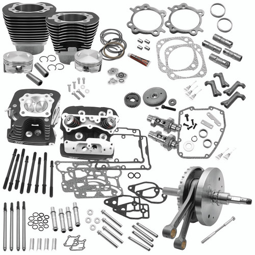 S&S Cycle 900-0569 - 2007 BT w/ Balancer 124in Hot Set Up Kit - Wrinkle Black