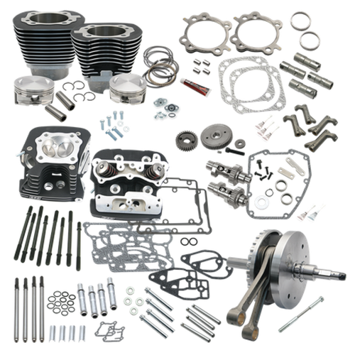 S&S Cycle 900-0569 - 2007 BT w/ Balancer 124in Hot Set Up Kit - Wrinkle Black