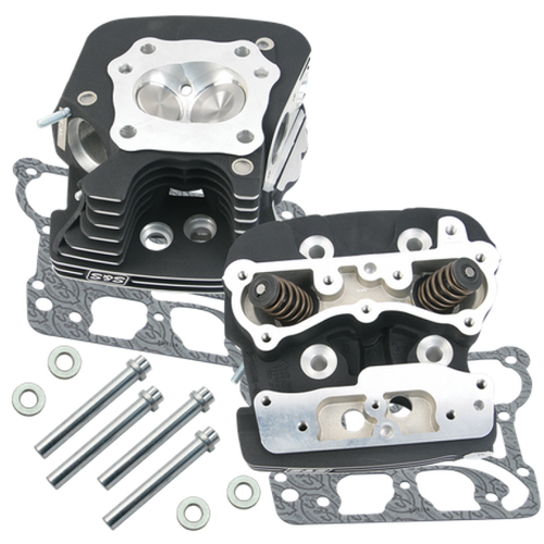 S&S Cycle 900-0251 - 99-05 BT Super Stock 79cc Cylinder Head Kit - Wrinkle Black
