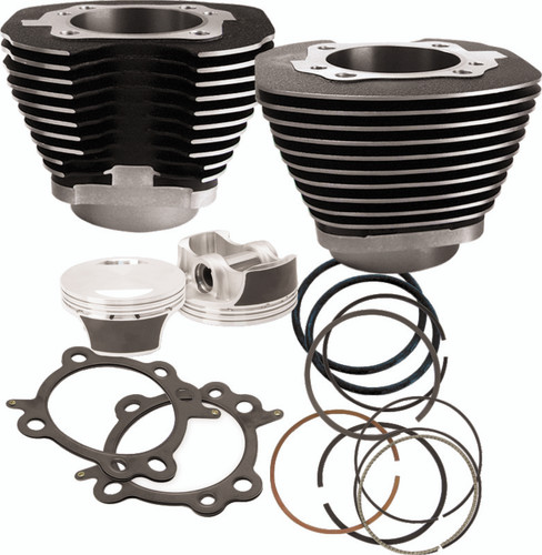 S&S Cycle 910-0206 - 07-17 BT 106in Big Bore Cylinder Kit - Wrinkle Black