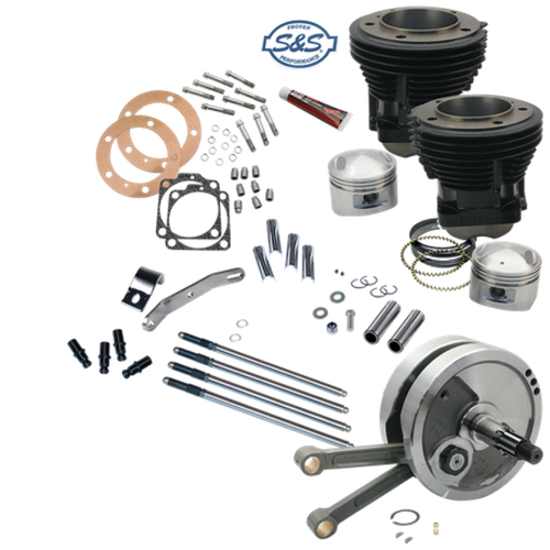 S&S Cycle 91-9126 - 70-84 BT 93in Sidewinder Big Bore Stroker Kit - Gloss Black