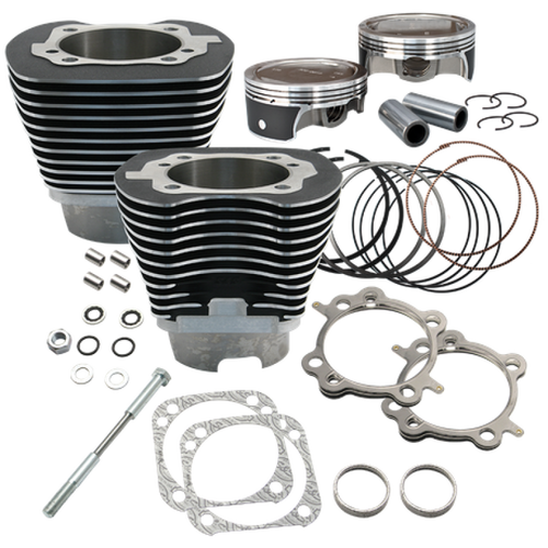 S&S Cycle 910-0324 - 07-16 BT 124in Low Compression 4-1/8in Big Bore Kit - Wrinkle Black