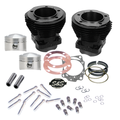 S&S Cycle 91-9001 - 79-84 BT 88in Sidewinder 3-5/8in Big Bore Cylinder Kit - Gloss Black