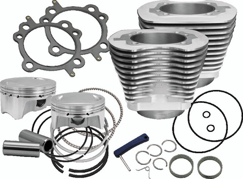 S&S Cycle 910-0480 - 07-17 BT 107in Bolt-In Big Bore Kit - Silver