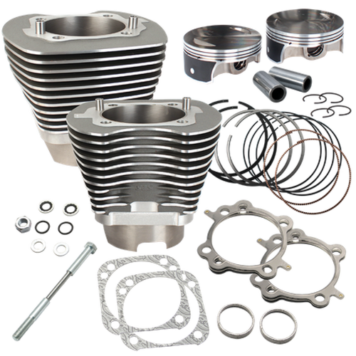 S&S Cycle 910-0469 - 07-16 BT 124in Standard Compression 4-1/8in Big Bore Kit - Stone Gray