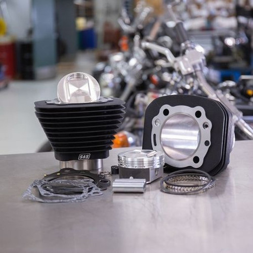 S&S Cycle 910-0692 - 86-21 Sportster Models High Compression 1250cc Conversion Kit - Wrinkle Black
