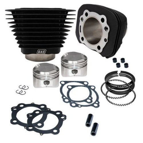 S&S Cycle 910-0696 - 86-03 Sportster Models 1200cc Cylinder and Piston Kit - Wrinkle Black
