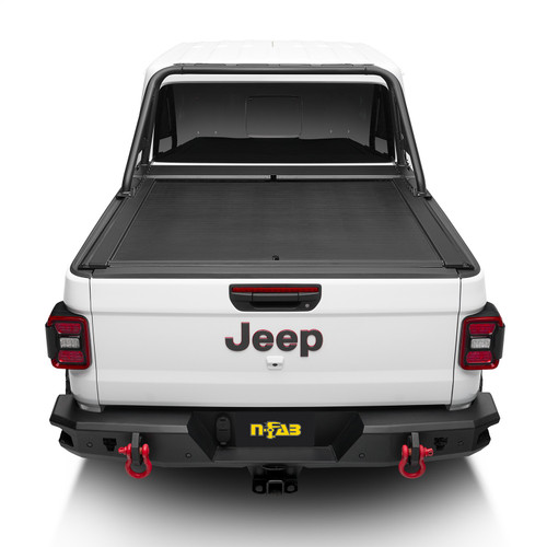 Rugged Ridge 13550.35 - 20-22 Jeep Gladiator w/Trail Rail Sys Armis Tonneau Cover w/Max Track - Tex. Blk