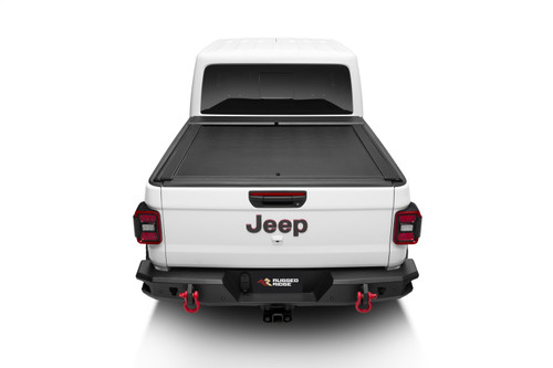Rugged Ridge 13550.35 - 20-22 Jeep Gladiator w/Trail Rail Sys Armis Tonneau Cover w/Max Track - Tex. Blk