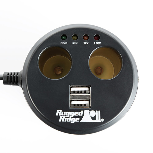 Rugged Ridge 15101.03 - Power Cup, 2 x USB + 2 x Accessory Ports, Universal
