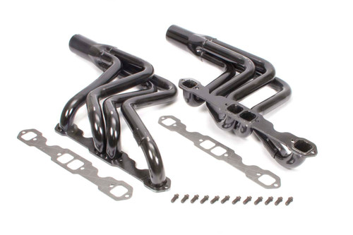 Schoenfeld 165A - Headers - Street Stock - 1.625 in Primary - 3 in Collector - Gaskets / Hardware Included - Steel - Black Paint - Small Block Chevy - GM A-Body / F-Body / X-Body - Pair