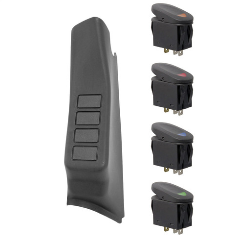 Rugged Ridge 17235.96 - A-Pillar 4 Switch Pod Kit Black LHD 11-18 JK
