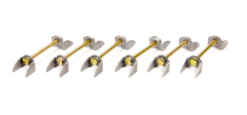 Schoenfeld 4003-6 - Header Tab Kit - 12 Tabs / 6 Bolts / 6 Lock Nuts / 12 Washers - Steel - Set of 6
