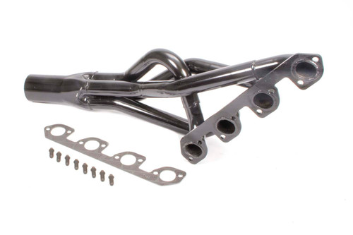 Schoenfeld F239V - Headers - Pro Four - 1.625 to 1.75 in Primary - 3 in Collector - Gaskets / Hardware Included - Steel - Black Paint - Under Car Exit - Mustang II / Pinto - Ford 2300 - Each