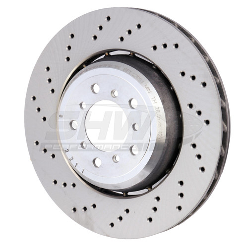 SHW Performance BFL42851 - SHW 08-13 BMW M3 4.0L Left Front Cross-Drilled Lightweight Brake Rotor (34112283801)