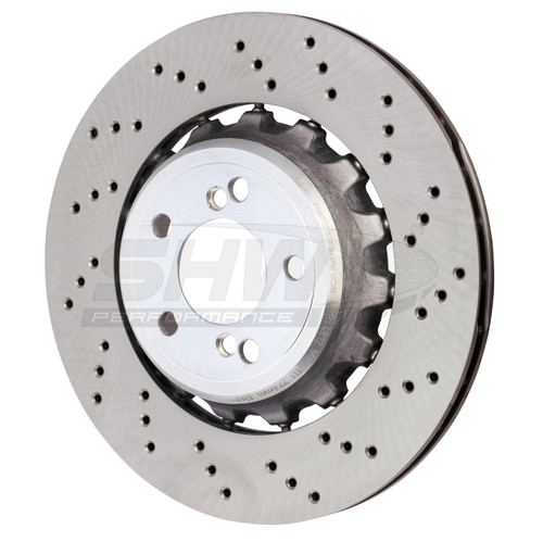 SHW Performance BRR44812 - SHW 15-18 BMW M3 3.0L Right Rear Cross-Drilled Lightweight Brake Rotor (34212284812)
