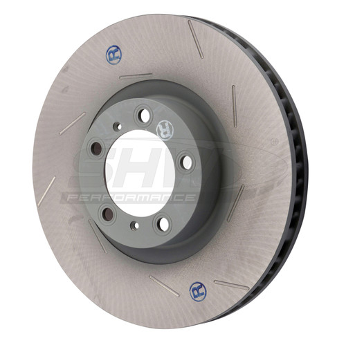 SHW Performance PFR39722 - SHW 11-16 Porsche Panamera 4 3.6L w/o Ceramics Right Front Slotted Monobloc Brake Rotor (298615302B)