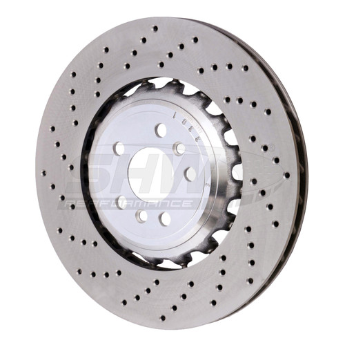 SHW Performance BRL42503 - SHW 18-21 BMW M5 4.4L Left Rear Cross-Drilled Lightweight Brake Rotor (34217991103)