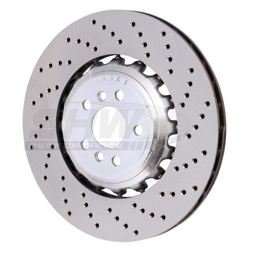 SHW Performance BRR42504 - SHW 18-21 BMW M5 4.4L Right Rear Cross-Drilled Lightweight Brake Rotor (34217991104)