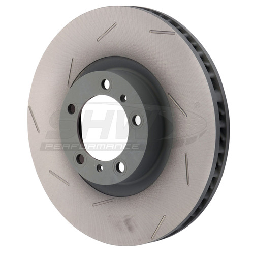 SHW Performance PFL39741 - SHW 17-20 Porsche Panamera 4S 2.9L w/18in Wheel Left Front Slotted Monobloc Brake Rotor (971615301L)