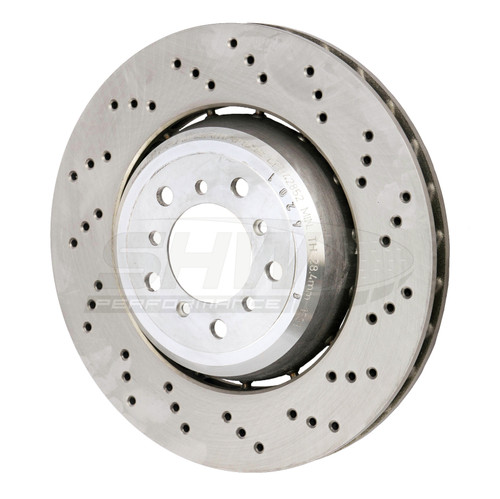 SHW Performance BFR42852 - SHW 08-13 BMW M3 4.0L Right Front Cross-Drilled Lightweight Brake Rotor (34112283802)