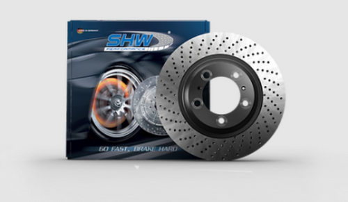 SHW Performance PFL39919 - SHW 15-16 Porsche Carrera GTS/Carrera 4 GTS Left Front Drilled Monobloc Brake Rotor (99135140302)