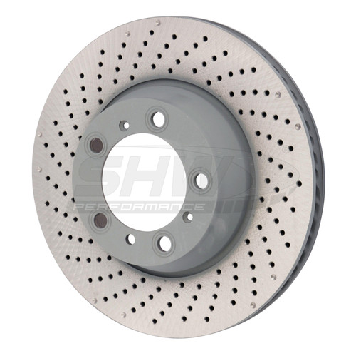 SHW Performance PRL31124 - SHW 15-16 Porsche 911 Carrera 4GTS 3.8L w/o Ceramics Left Rr Drill-Dimp MB Brake Rotor (99635240502)