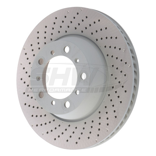 SHW Performance PRL31524 - SHW 17-21 Porsche 911 Carrera 3.0L w/o Ceramic Brakes Left Rear Drilled MB Brake Rotor (9P1615601)