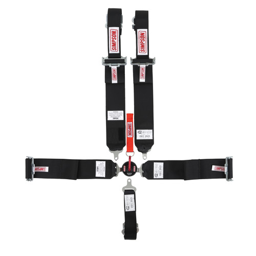 Simpson Safety 29102BKH - Simpson  LCL 62" Lap FM 5-Point PU Harness Black