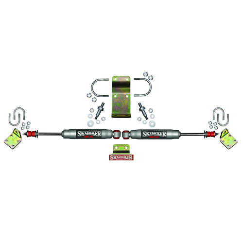 Skyjacker 9208 - Steering Stabilizer Dual Kit Hardware Boots Not Incl. Due To Clearance Issues Silver