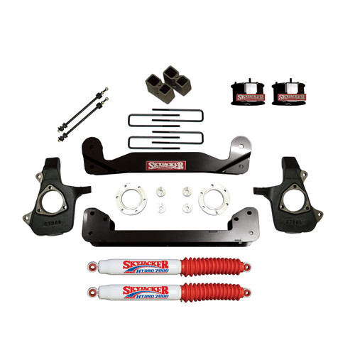 Skyjacker C14460APK-H - Suspension Lift Kit 14-17 Silverado/Sierra 1500 w/Shock 4 Inch Lift Incl. Knuckles Crossmembers Blocks/UBolt Wheel Spacers For Use w/Steel Suspension